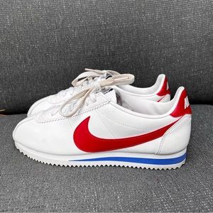 Nike Cortez Leather Men's US Size 8 White Red Blue 882254-164 Forrest Gump Shoe